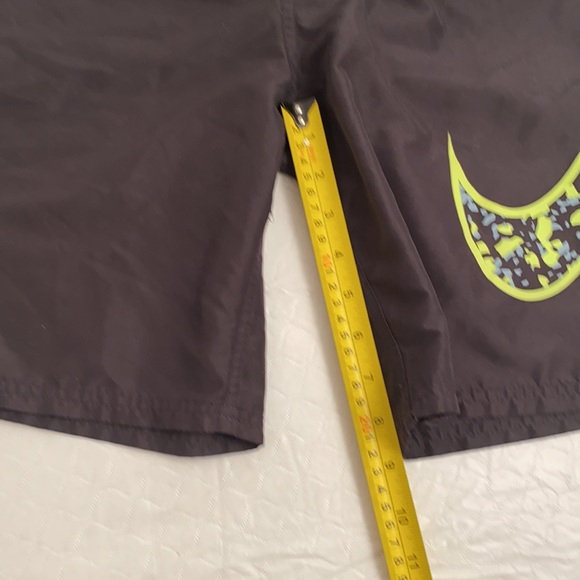 Nike black with neon yellow swoosh lined swim trunks - Picture 8 of 9